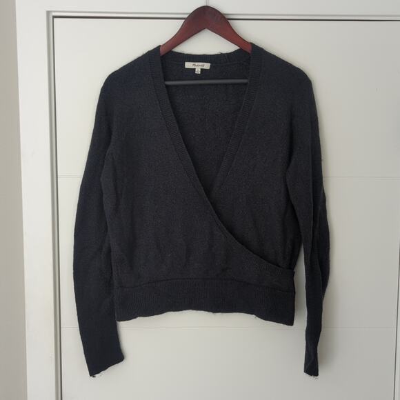 Madewell Black Wrap Sweater - Picture 1 of 4